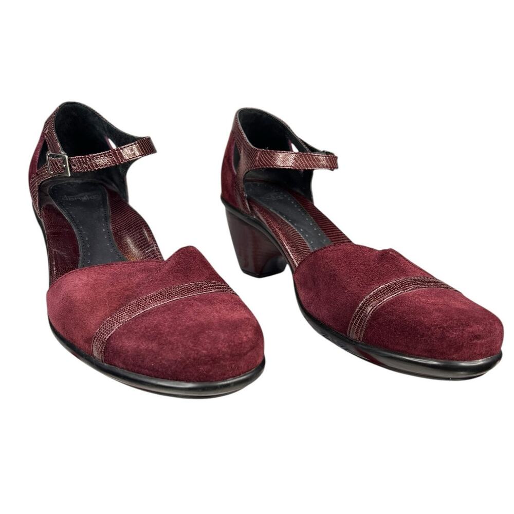 Dansko Women’s Roxy Maroon Suede Mary Janes Size 39 US 8.5/9 - Picture 5 of 12